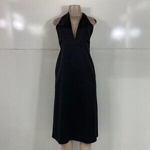 NWT French Connection Women's Black Halter Neck Open Back A-Line Dress Size 8